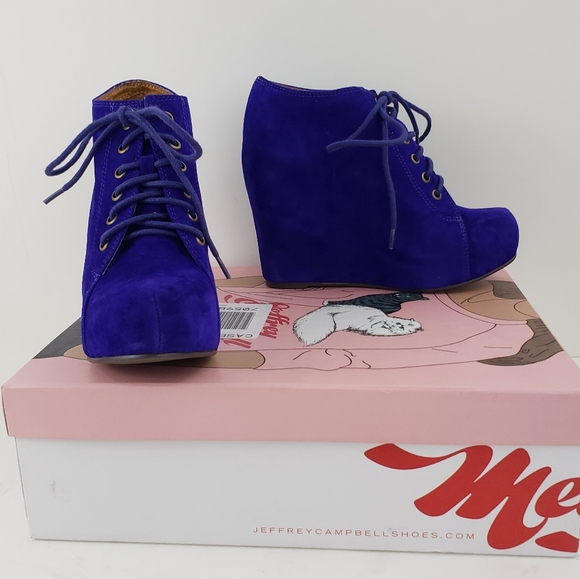 Jeffrey Campbell Shoes - Jeff Campbell Suede 99 Tie Platform Wedge Bootie 6